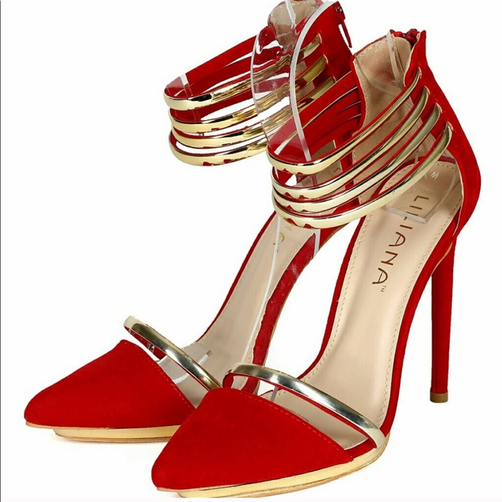 Red and gold heels